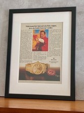 Rolex Day-Date Red Adair 1974 Vintage Ad Framed Werbung Gerahmt Bilderrahmen