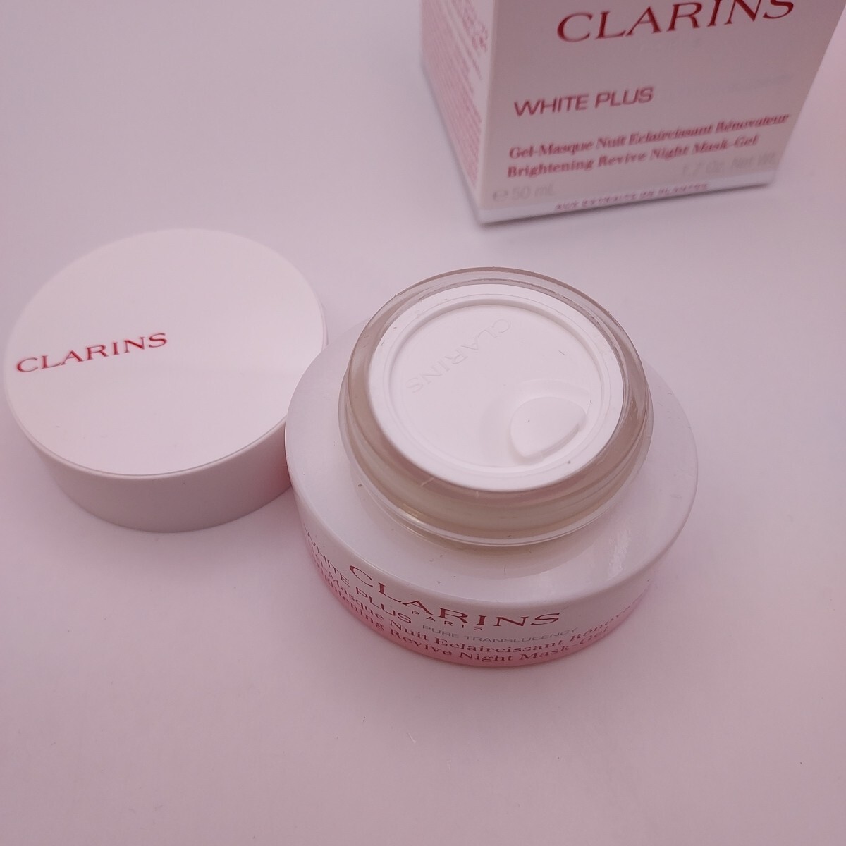Clarins White Plus Brightening Revive Night Mask Gel 1.7oz MISSING