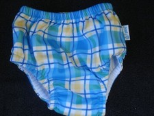 iPlay Swim Diaper Infant Boys Size 6 Months Blue Yellow Plaid Check NEW