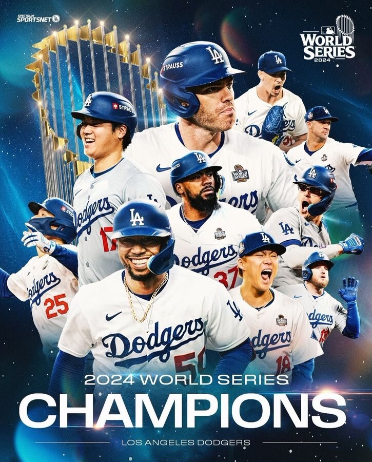 Los Angeles Dodgers 2024 World Series Champions Poster reprint 1 Los Angeles Dodgers 2024 World Series Champions Poster reprint 1