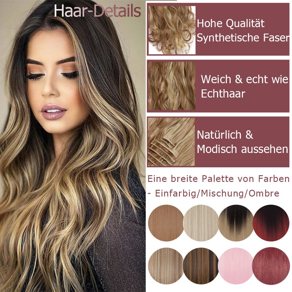 SEGO Clip-in Haarextensions Set Aus 100% Remy Echthaar - 8 Teile, Mittelbraun #4, 20 Cm, 45 G