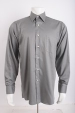Van Heusen Mens Lux Sateen Gray Wrinkle Resistant Button Up Dress Shirt Sz US L