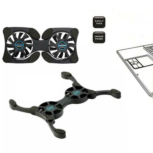 Foldable Mini Notebook Cooler Laptop USB Double Cooling H6K3❉ Pad gut M7H7 - Photo 4/8
