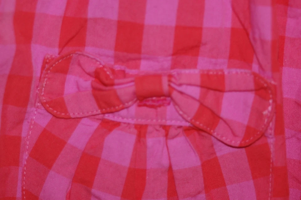 Pantalón corto de algodón a cuadros con guinga rosa y rojo LANDS' END KIDS para niñas talla 14 * Precio de venta sugerido por el fabricante $27 Foto 3 de 4