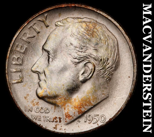 1950-S Silver Roosevelt Dime-Choice Gem BU Scarce Key Date No Reserve #i4520