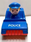 Vintage Fisher Price Little People Officer Police Car Police Cop Patrol Siren