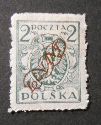 POLAND, POLSKA 1921 LEVANTE Stamps POLAND ORIGINAL PACKAGING LEVANT oblique net 2m MH*