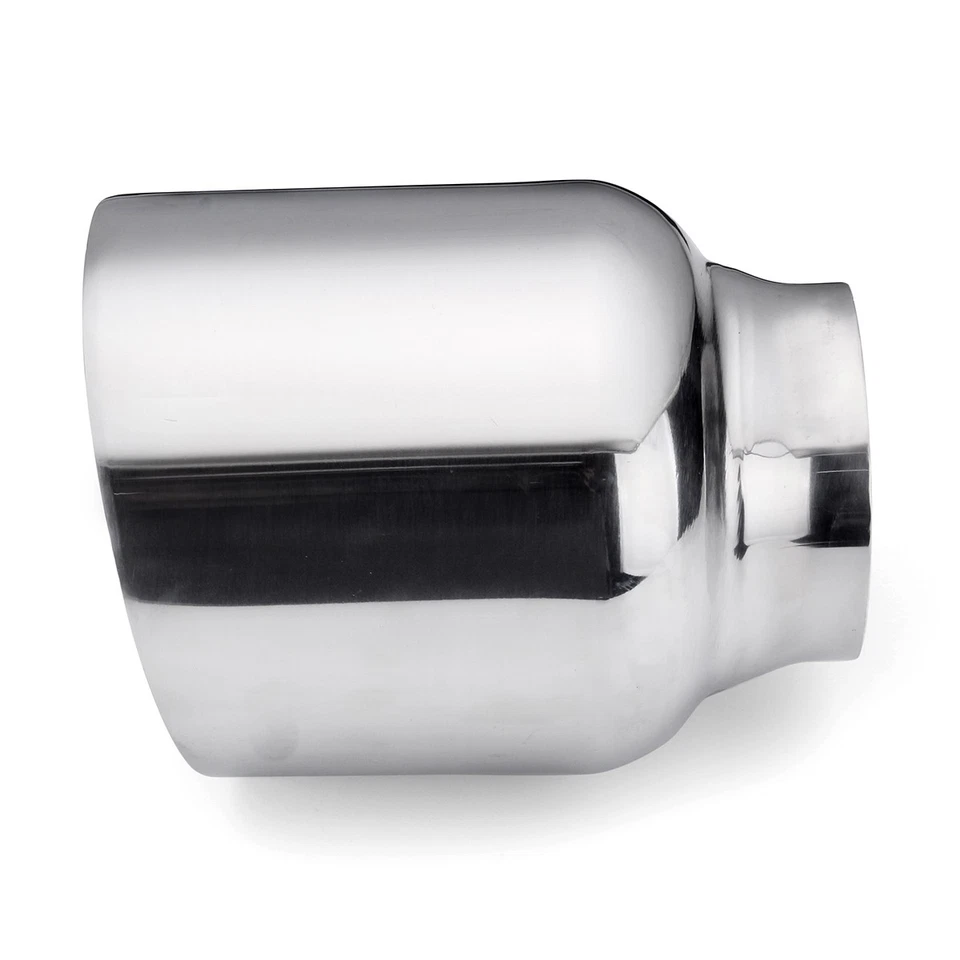 2.5" Inlet 4" Outlet 5" Long Double Wall Stainless Steel Tail Throat Exhaust Tip - Image 4 of 4