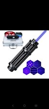 Adjustable Blue Laser Pointer Visible Dot Torch Light Rechargeable With 5 Heads