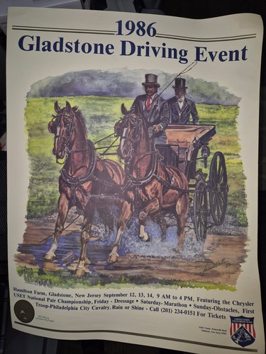 1986 Gladstone Driving Event Horse Show Poster, 19.5”x 25.5”