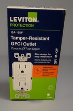 NEW Leviton 15A-125V GFTR1-KW GFCI OUTLET Tamper Resistant White NIB 