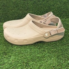 Crocs NWOT classic work clogs M9 W11 Beige Adjustable, slip-resistant tread
