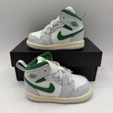Air Jordan 1 Mid Shoes Toddler Sz 4 C Summit White/Pine Green Sneaker DQ8425-142