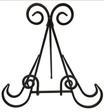 Black Wrought Iron Easel Ornate STURDY Book/Photo/Art/Menu 12"