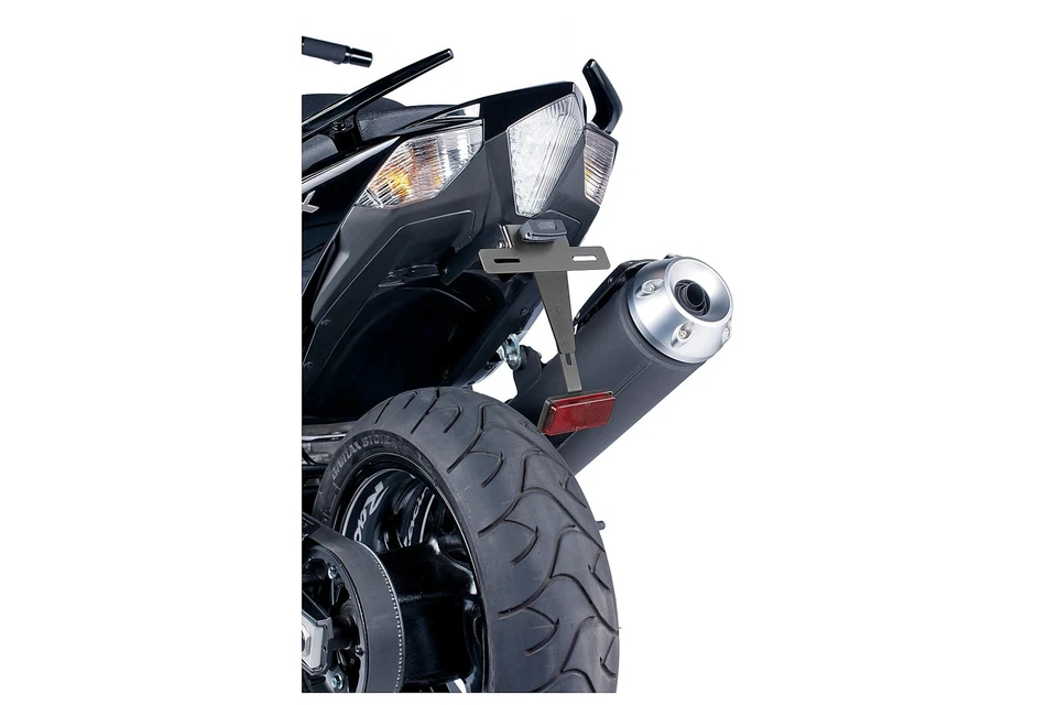 Support de plaque d'immatriculation Puig pour Yamaha T-MAX 530 année 2012 2016 - Photo 1/3