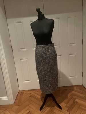 BNWT Twinset Actitude Tweed Maxi Skirt Small Black & Cream