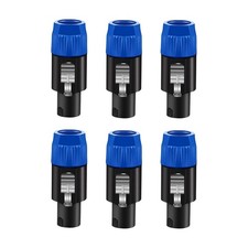 6 Pack 4 Pole Speakon Connector with Twist Lock Audio Jack Male Plug