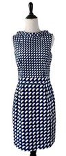 NWOT Boden Martha Navy Blue Mod Geometric Sleeveless Lined Dress Sz 6R