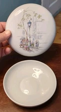 Vtg Heinrich Porcelain Trinket Dish With Lid Bavaria Germany 5" Diameter 