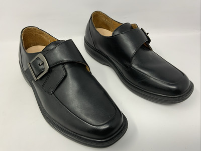 DR.COMFORT 8210 LEADER BLACK LEATHER CASUAL ADJUSTABLE STRAP MENS 10 Dr Comfort Shoes Mens 10W Black Leather Monk Strap LEADER  main image 2