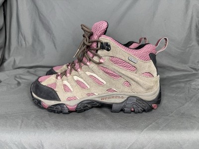 Merrell Moab 2 Mid Waterproof Hiking Boots Women's Sz 10 Boulder/Blush Gorpcore