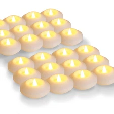 Pack of 24 LED Floating Candles - 3 Inch Flameless Plastic Floating Tea Light...