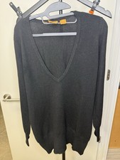 Tory Burch Vintage V-neck Black Cashmere Sweater Tunic XS EUC