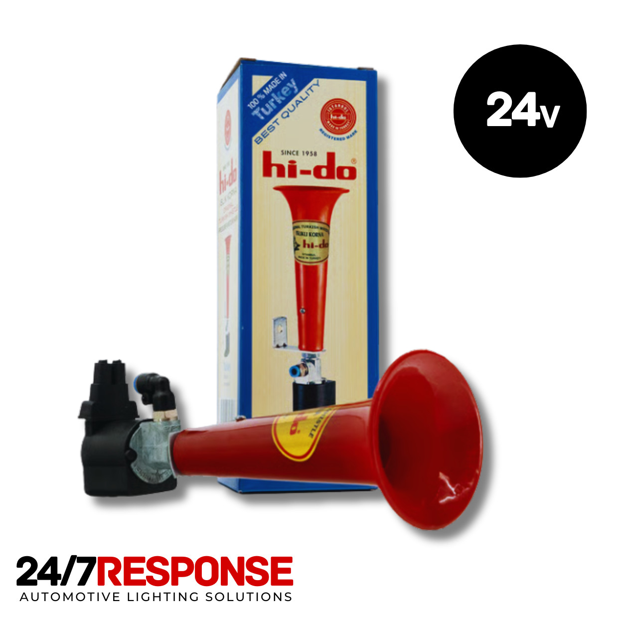 HI-DO 24v Original Turkish Wolf Whistle Air Blast Horn Universal Loud Truck CAB