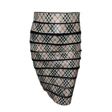 Gonna fascia Alberto Makali New York pelle di serpente a quadri beige nera rossa media