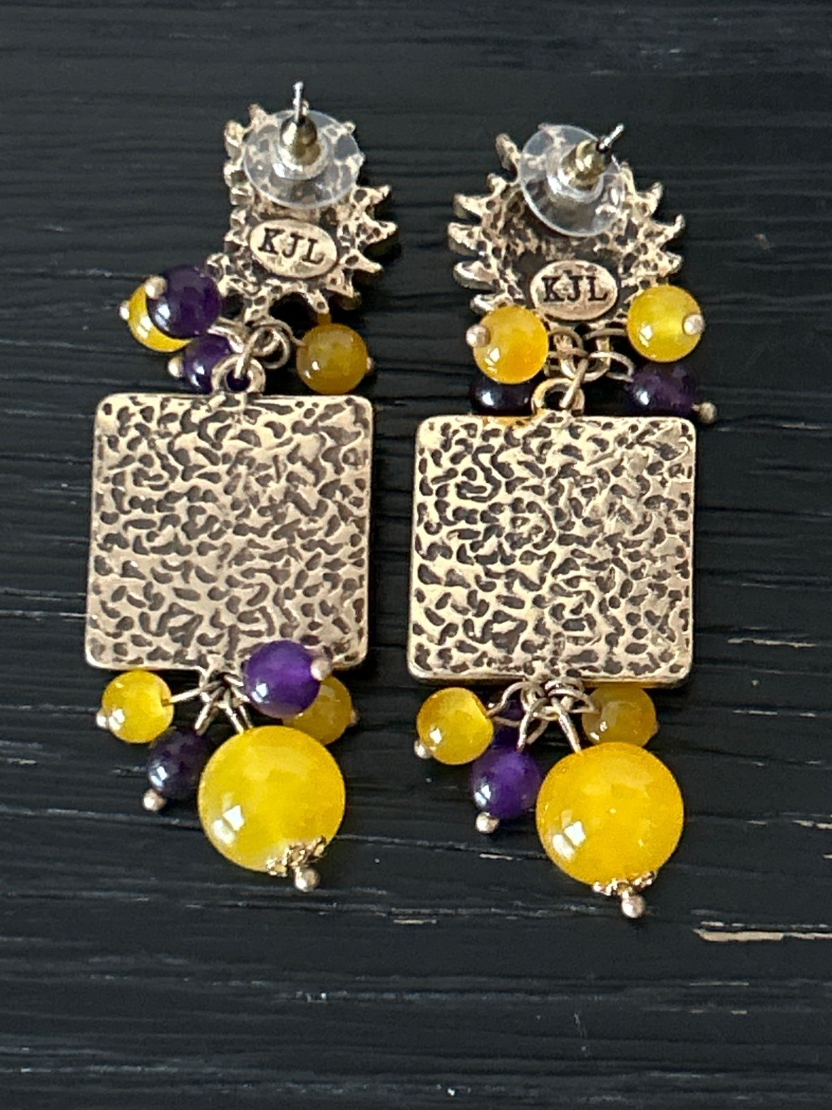 Celestial Sun & Moon Statement Pierced Earrings Y… - image 4