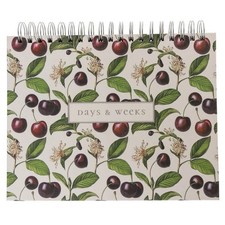 La Petite Presse Cherries Fabric-Bound Weekly Desk Pad Brand New 🆕