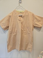 Fashion Seal Healthcare Scrubs Top, One Pocket Beige Women s Sz Small reversible
