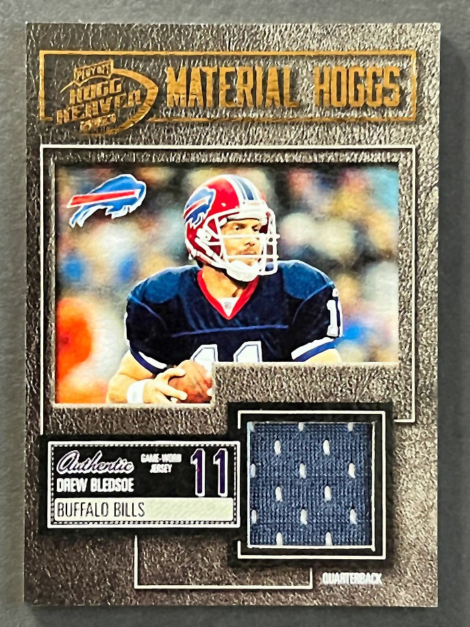 2003 Playoff Hogg Heaven #MH-22 Drew Bledsoe /200 Material Hoggs Bronze