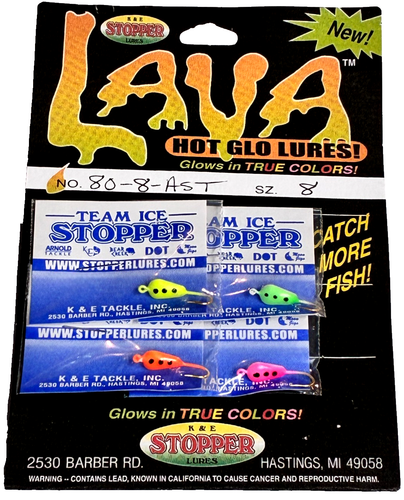 K & E Eisstopfen LAVA Größe 8 Hot Glo Flachboden Vorrichtung 4 Farben Set - Bild 2 von 21