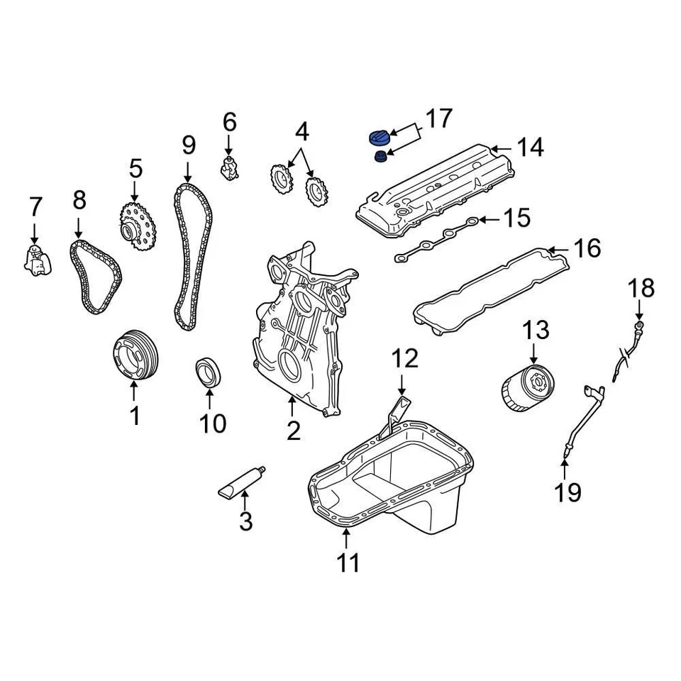 For Nissan Frontier 1999-2004 Nissan 152550B005 Engine Oil Filler Cap Foto 4 de 4