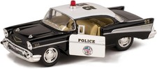 Kinsmart 1957 Chevrolet Bel Air Black and White Police Car