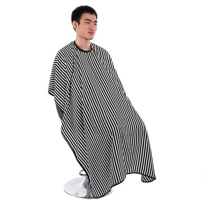 Adult Haircut Cape Stripe Hairdressing Hair Styling Cloth Wrap for Barber Gown