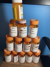 Empty Pill Bottles Amber Orange CVS Plastic Pop Top Lot of 13