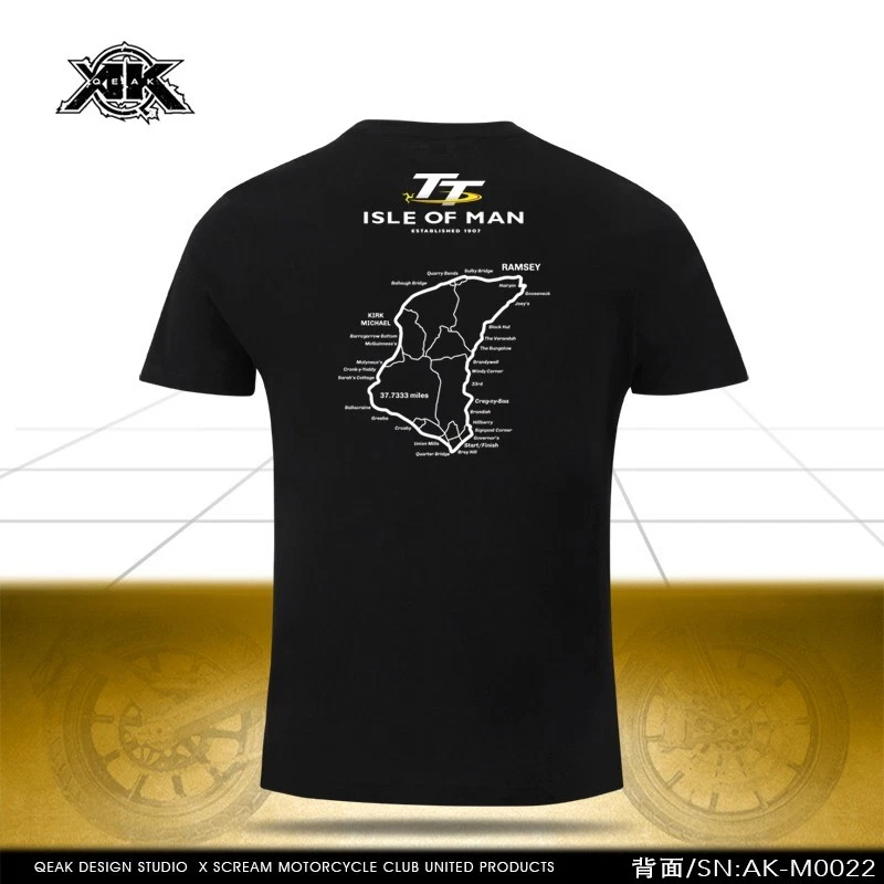 T-shirt Circuito Moto Isle of Man TT Nera Unisex 100% Cotone Maglietta Moto GP - Imagen 3 de 4