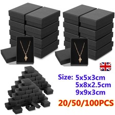 Pack of 20-100 Black Card Gift Jewellery Boxes Black Necklace Packaging Box Bulk