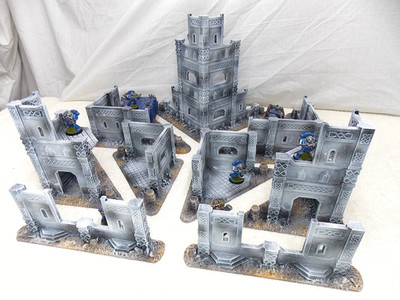 WARGAMING TERRAIN BEMALT, MEGA KONVOLUT SET 9 TEILE