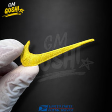 Embridered swoosh light yellow 2.5" size iron on patch pack of 6
