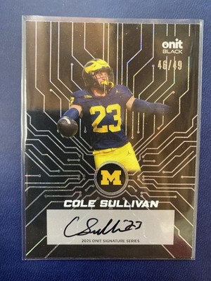 COLE SULLIVAN 2025 Onit Black Series Michigan Circuit Signature Auto /49 SSP