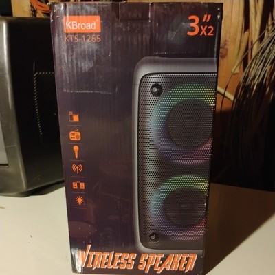Kbroad (2) 3'' Subwoofer Bluetooth Wireless Speaker with neon lights 32GB memory.
