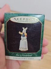 Hallmark White Rabbit Miniature Keepsake Ornament Alice In Wonderland Thimble #3