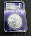 NGC MS70 2025 Peace Silver Dollar Full 1oz .999 Fine Silver US Mint Graded Slab