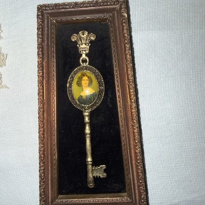 Unique Antique Porcelain Cameo Key Framed Artwork