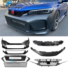Fits 25-26 Honda Civic Tpye R Style Front Bumper Cover + Grilles + Upper Trim