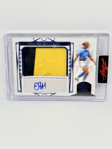ERLING HAALAND 2022 Leaf Trinity Match-Worn Patch Auto Blue /15 Manchester City