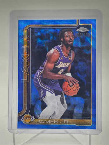 BRONNY JAMES JR. 2025-26 TOPPS CHROME UPDATE BLUE WAVE REFRACTOR /150 #103 Q7656